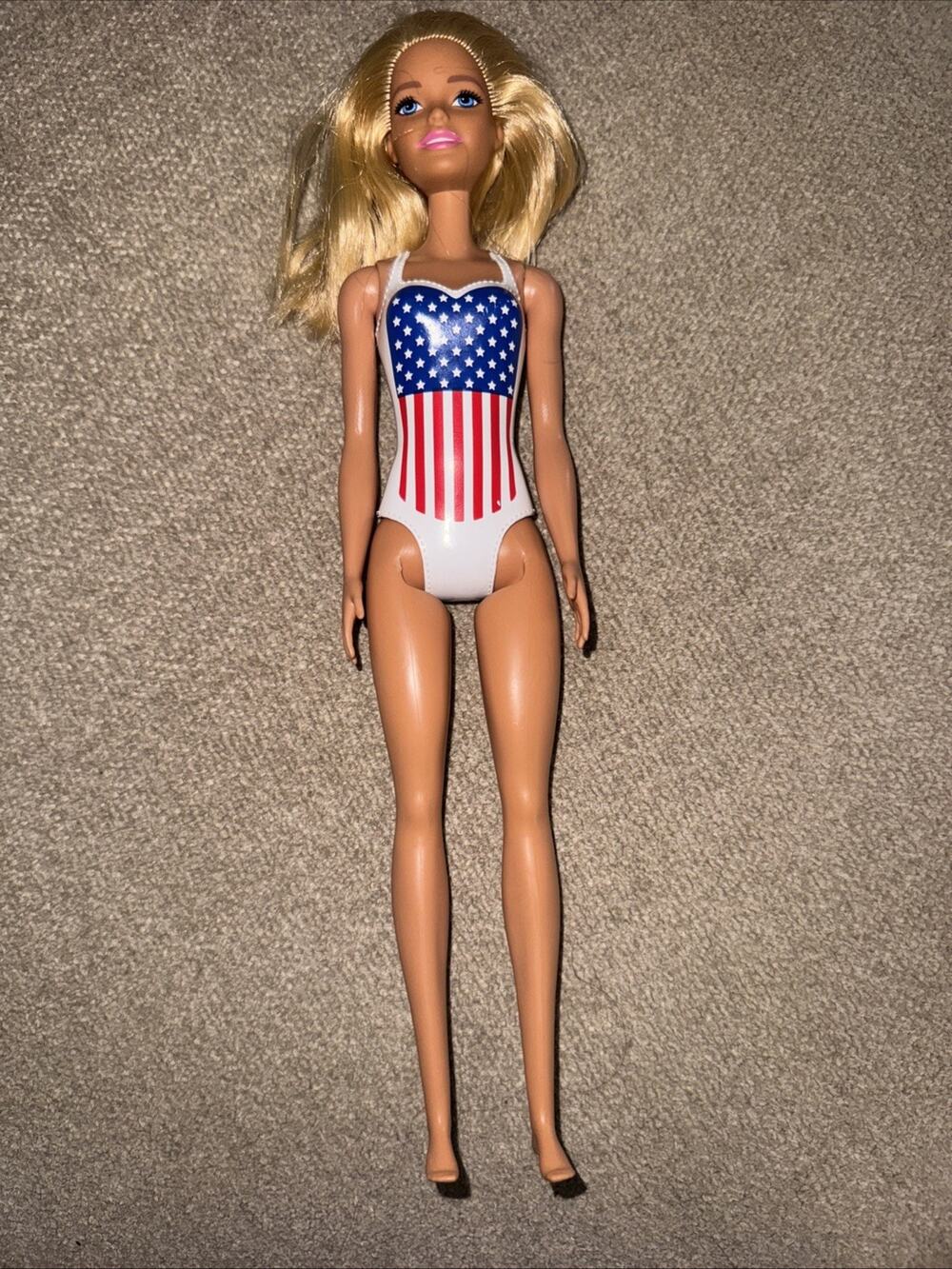 Barbie Blonde American Flag Swimsuit Doll⭐️